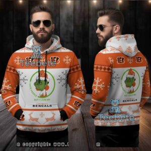 Cincinnati Bengals Grinch I Love My Bengals Ugly Christmas 3D Hoodie