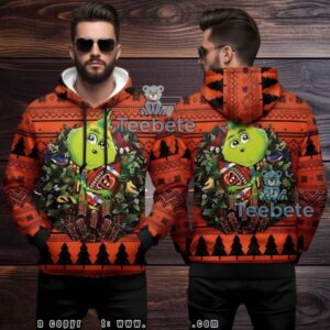 Cincinnati Bengals Grinch Wreath Ugly Christmas 3D Hoodie Cincinnati Bengals Grinch Wreath Ugly Christmas 3D Hoodie