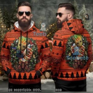 Cincinnati Bengals Groot Holiday Wreath Ugly 3D Hoodie Gift Idea