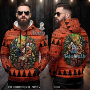Cincinnati Bengals Groot Holiday Wreath Ugly 3D Hoodie Gift Idea