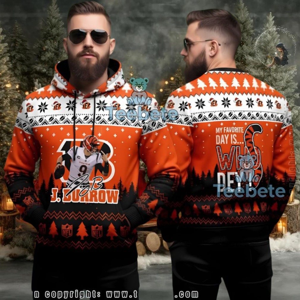 Cincinnati Bengals Joe Burrow Ugly Christmas 3D Hoodie Cincinnati Bengals Joe Burrow Ugly Christmas 3D Hoodie