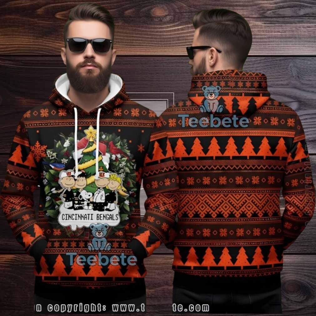 Cincinnati Bengals Peanuts Characters Ugly 3D Hoodie Holiday Apparel Cincinnati Bengals Peanuts Characters Ugly 3D Hoodie Holiday Apparel