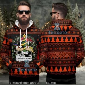 Cincinnati Bengals Peanuts Characters Ugly 3D Hoodie Holiday Apparel