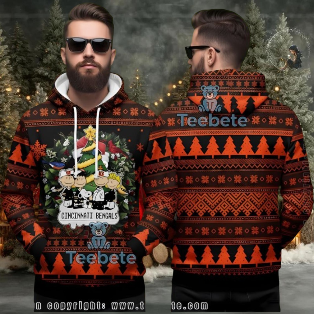 Cincinnati Bengals Peanuts Characters Ugly 3D Hoodie Holiday Apparel Cincinnati Bengals Peanuts Characters Ugly 3D Hoodie Holiday Apparel