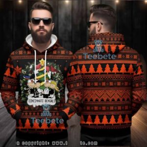 Cincinnati Bengals Peanuts Characters Ugly 3D Hoodie Holiday Apparel