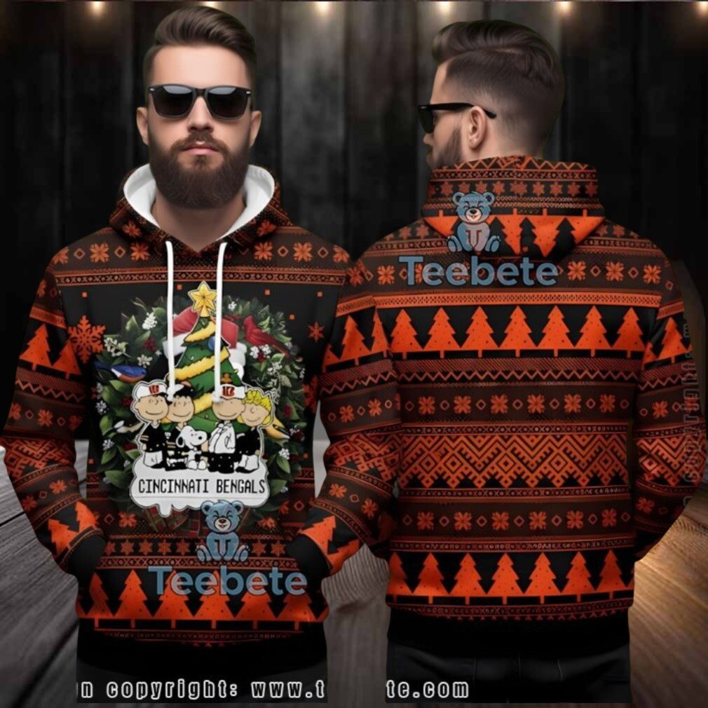 Cincinnati Bengals Peanuts Characters Ugly 3D Hoodie Holiday Apparel Cincinnati Bengals Peanuts Characters Ugly 3D Hoodie Holiday Apparel