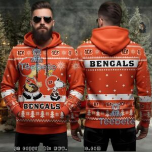 Cincinnati Bengals Peanuts Football Ugly Holiday 3D Hoodie