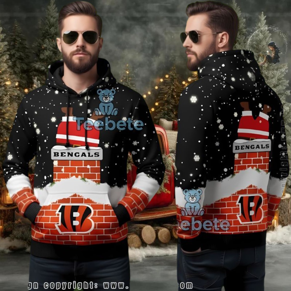 Cincinnati Bengals Santa Chimney Ugly 3D Hoodie Gameday Apparel Cincinnati Bengals Santa Chimney Ugly 3D Hoodie Gameday Apparel
