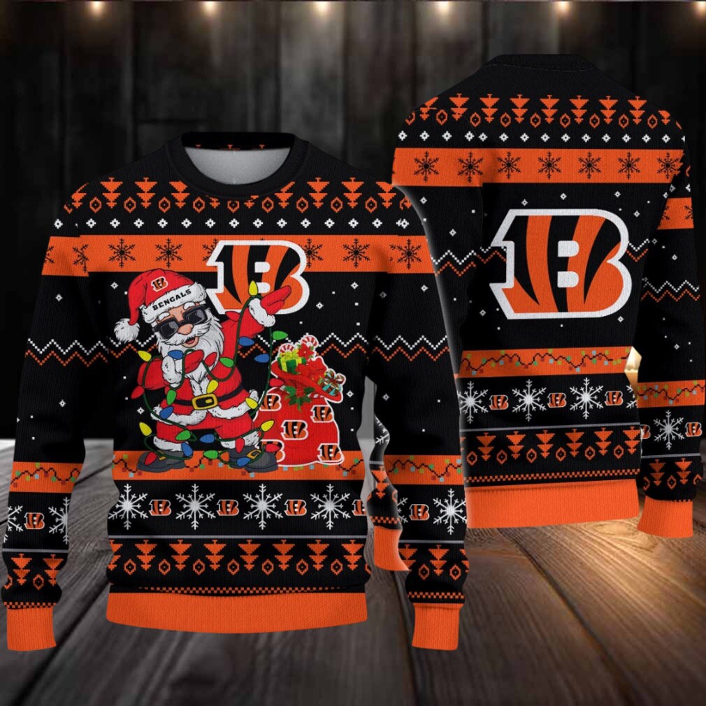 Cincinnati Bengals Santa Claus Ugly Christmas Sweater Cincinnati Bengals Santa Claus Ugly Christmas Sweater