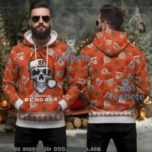 Cincinnati Bengals Santa Skull Ugly Christmas 3D Hoodie