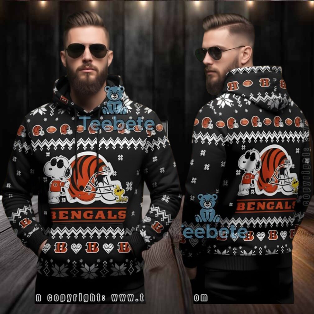 Cincinnati Bengals Snoopy Woodstock Ugly Christmas 3D Hoodie Black Cincinnati Bengals Snoopy Woodstock Ugly Christmas 3D Hoodie Black