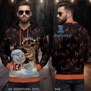 Cincinnati Bengals Snowman Reindeer Ugly 3D Hoodie Christmas Men
