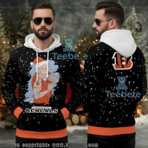 Cincinnati Bengals Tattoo Santa Claus Ugly Christmas 3D Hoodie Men