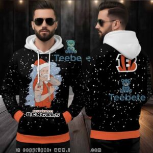 Cincinnati Bengals Tattoo Santa Claus Ugly Christmas 3D Hoodie Men