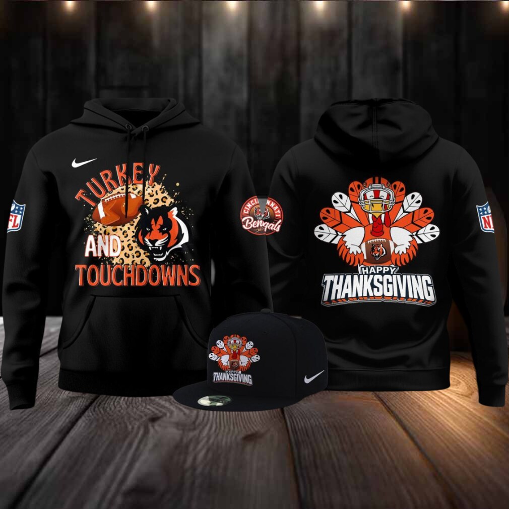 Cincinnati Bengals Thanksgiving Game 2025 Turkey And Touchdowns Hoodie T Shirt Cincinnati Bengals Thanksgiving Game 2025 Turkey And Touchdowns Hoodie T Shirt