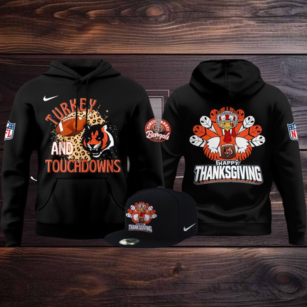 Cincinnati Bengals Thanksgiving Game 2025 Turkey And Touchdowns Hoodie T Shirt Cincinnati Bengals Thanksgiving Game 2025 Turkey And Touchdowns Hoodie T Shirt