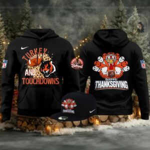 Cincinnati Bengals Thanksgiving Game 2025 Turkey And Touchdowns Hoodie T Shirt