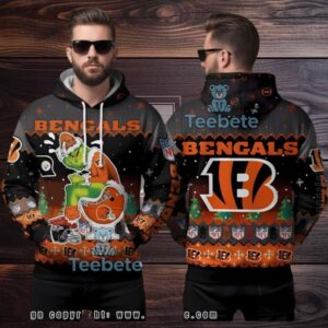 Cincinnati Bengals The Grinch Stealing Football Ugly 3D Hoodie Cincinnati Bengals The Grinch Stealing Football Ugly 3D Hoodie