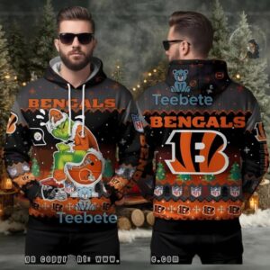 Cincinnati Bengals The Grinch Stealing Football Ugly 3D Hoodie