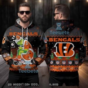 Cincinnati Bengals The Grinch Stealing Football Ugly 3D Hoodie