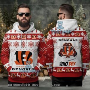 Cincinnati Bengals Who Dey Ugly Christmas 3D Hoodie