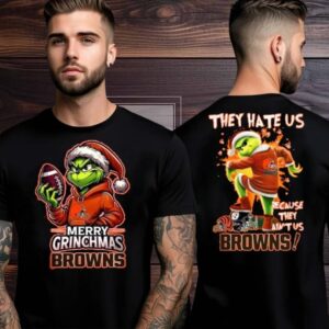 Cleveland Browns Grinch Merry Christmas Grinchmas 2025 Personalized Football Logo Two Sided Shirt