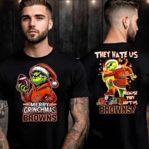 Cleveland Browns Grinch Merry Christmas Grinchmas 2025 Personalized Football Logo Two Sided Shirt