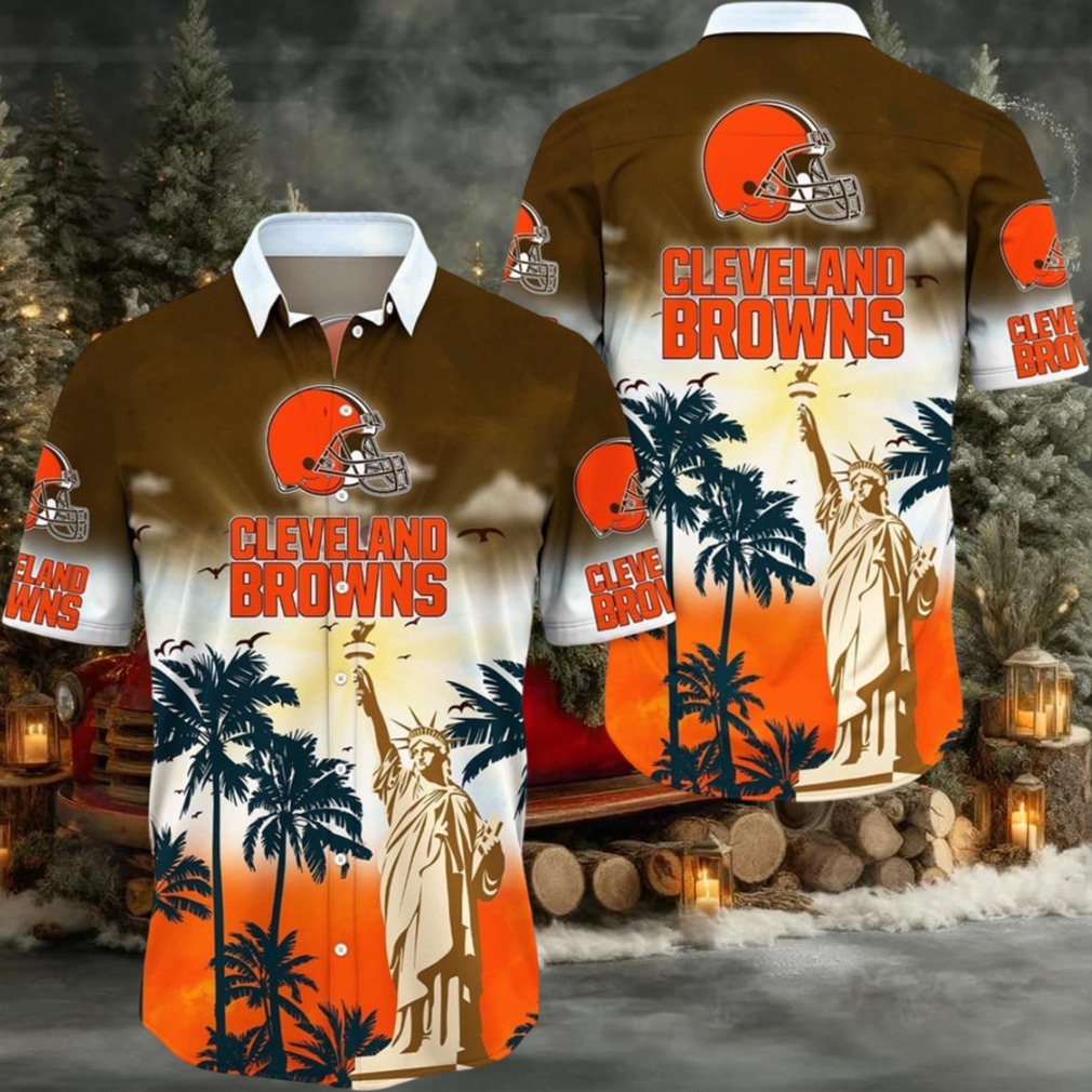 Cleveland Browns Hawaii Shirt Statue Of Liberty Aloha Shirt
