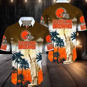Cleveland Browns Hawaii Shirt Statue Of Liberty Aloha Shirt