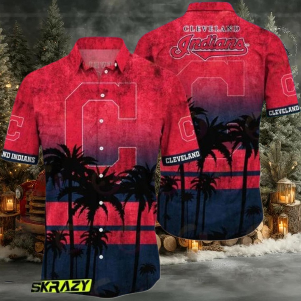 Cleveland Indians MLB Sunset Tropical Island Hawaiian Shirt Cleveland Indians MLB Sunset Tropical Island Hawaiian Shirt