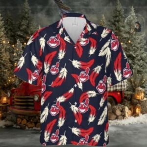 Cleveland Indians Wahoo Seamless Face Hawaiian Shirt