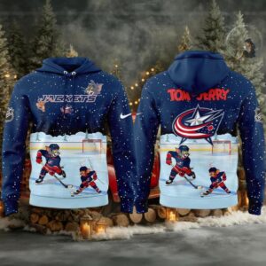 Columbus Blue Jackets Tom And Jerry Playing Hockey In The Snow 2025 Hoodie T Shirt