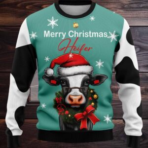 Cow Merry Christmas Heifer Ugly Christmas Sweater