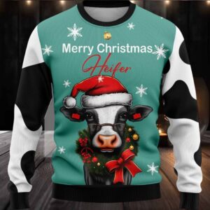 Cow Merry Christmas Heifer Ugly Christmas Sweater