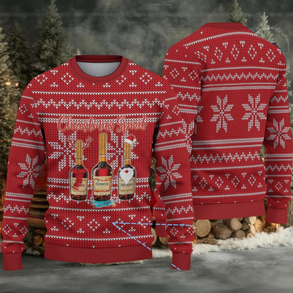 Crimson Red Fair Isle Snowflake Hennessy “Christmas Spirit” Ugly Christmas Sweater Crimson Red Fair Isle Snowflake Hennessy “Christmas Spirit” Ugly Christmas Sweater