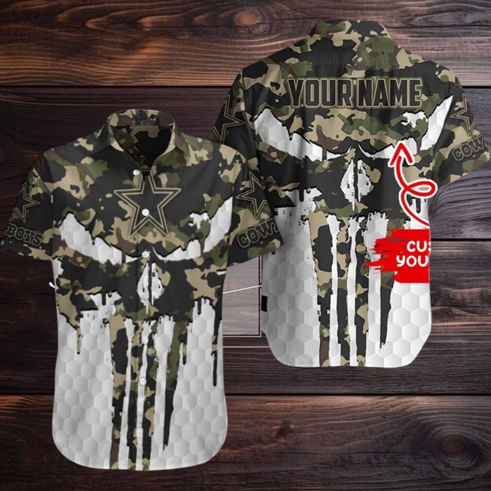 Dallas Cowboys Camo Veterans Military Hawaiian Shirt Dallas Cowboys Camo Veterans Military Hawaiian Shirt