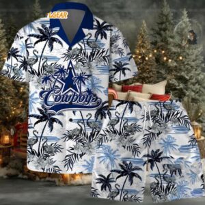 Dallas Cowboys Football Team Logo Pattern Flamingo Hibiscus Summer Hawaiian Shirt And Beach Short Dallas Cowboys Football Team Logo Pattern Flamingo Hibiscus Summer Hawaiian Shirt And Beach Short