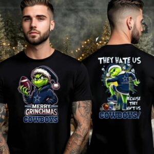 Dallas Cowboys Grinch Merry Christmas Grinchmas 2025 Personalized Football Logo Two Sided Shirt