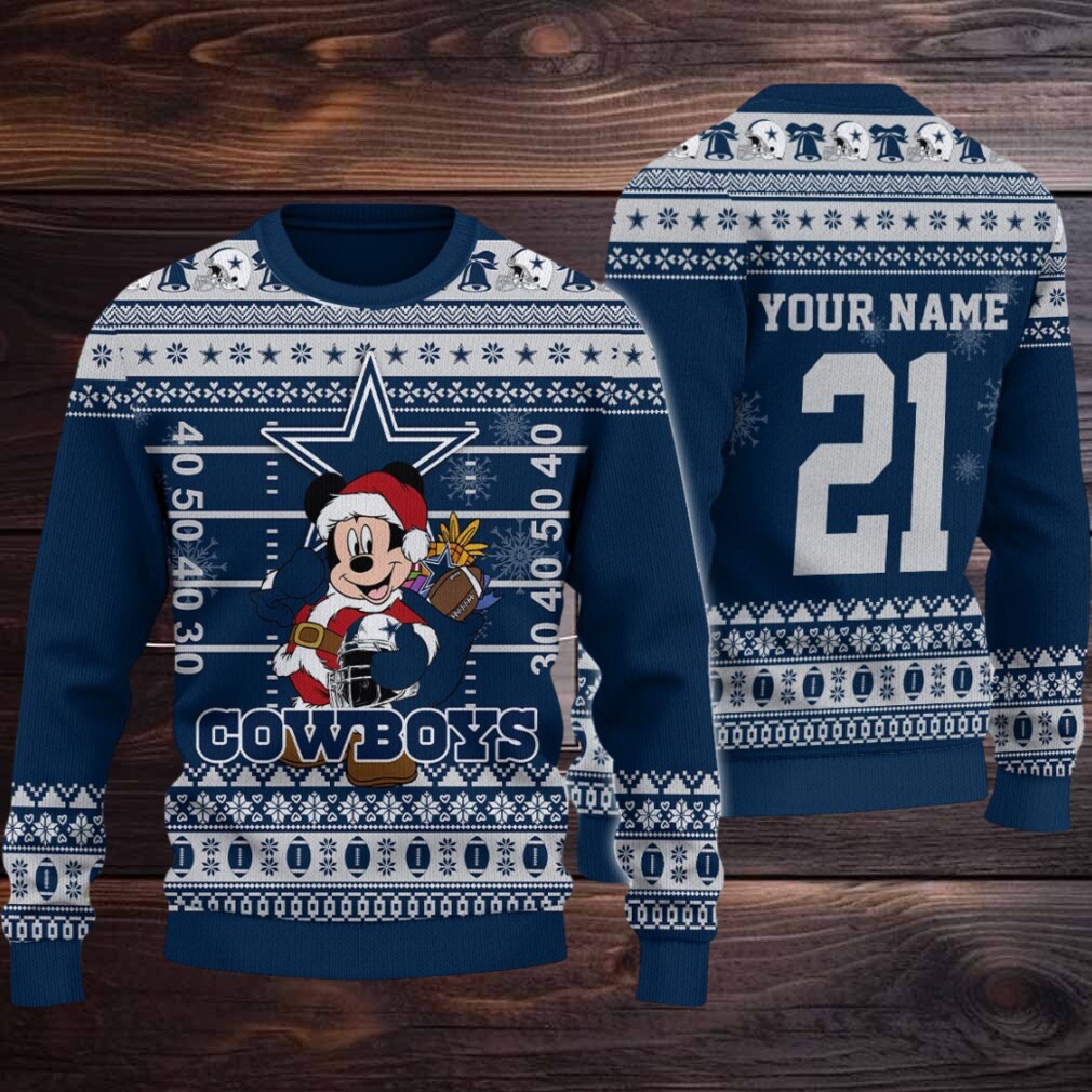 Dallas Cowboys Mickey Mouse Santa Ugly Christmas Sweater Dallas Cowboys Mickey Mouse Santa Ugly Christmas Sweater