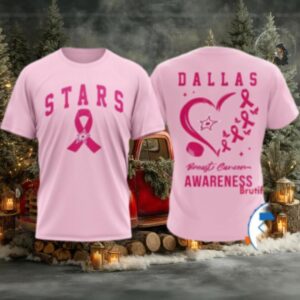 Dallas Stars 2025 NHL Pink Breast Cancer Awareness All Over Print Shirt