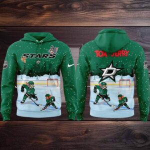 Dallas Stars Tom And Jerry Playing Hockey In The Snow 2025 Hoodie T Shirt