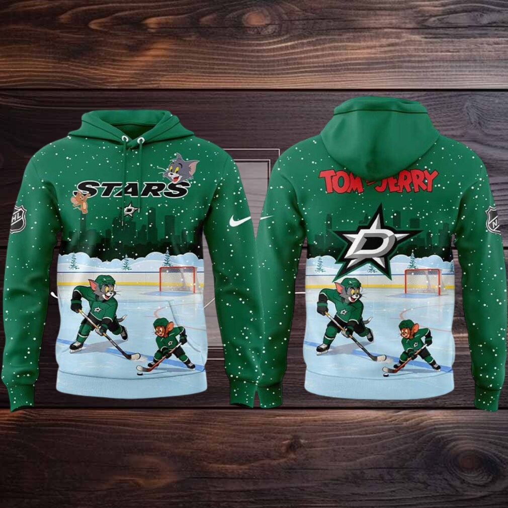 Dallas Stars Tom And Jerry Playing Hockey In The Snow 2025 Hoodie T Shirt Dallas Stars Tom And Jerry Playing Hockey In The Snow 2025 Hoodie T Shirt