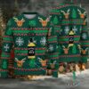 Brown Snowflake Ugly Christmas Sweater Jack Daniel’s Old No. 7 Whiskey Bottle Pattern