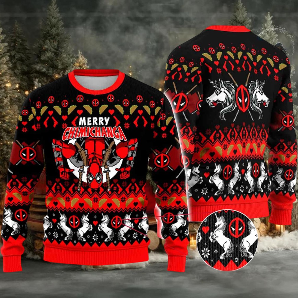 Deadpool Merry Chimichanga Christmas Ugly Sweater Deadpool Merry Chimichanga Christmas Ugly Sweater