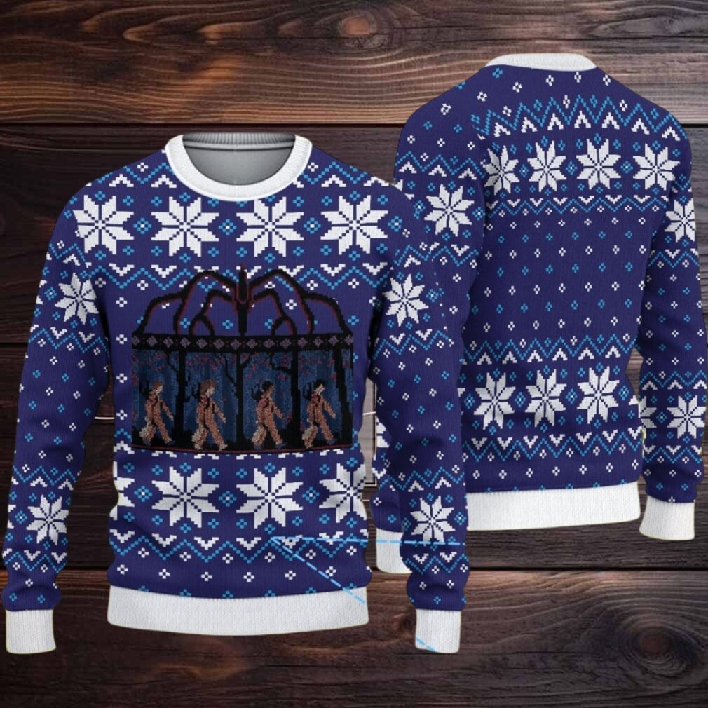 Deep Blue Fair Isle Snowflake Ugly Christmas Sweater Stranger Things Vecna Portal Deep Blue Fair Isle Snowflake Ugly Christmas Sweater Stranger Things Vecna Portal