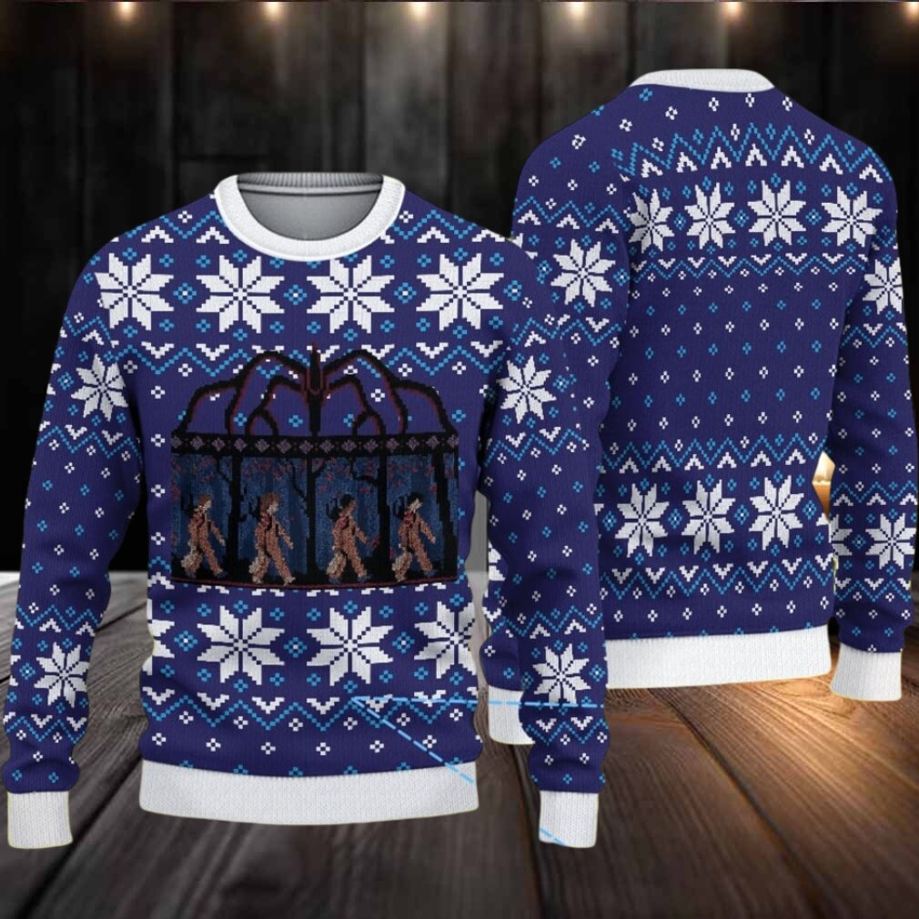 Deep Blue Fair Isle Snowflake Ugly Christmas Sweater Stranger Things Vecna Portal Deep Blue Fair Isle Snowflake Ugly Christmas Sweater Stranger Things Vecna Portal