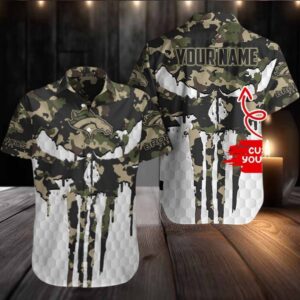 Denver Broncos Camo Veterans Military Hawaiian Shirt