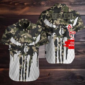 Denver Broncos Camo Veterans Military Hawaiian Shirt