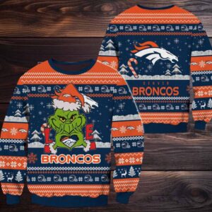 Denver Broncos NFL Grinch Football Limited Ugly Christmas Sweater