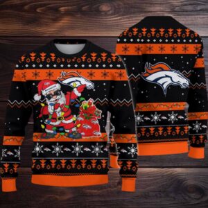Denver Broncos Santa Claus Ugly Christmas Sweater Denver Broncos Santa Claus Ugly Christmas Sweater